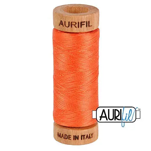 Aurifil 1154 Dusty Orange 80wt Cotton Thread 1300 yards invisible applique earthy orange