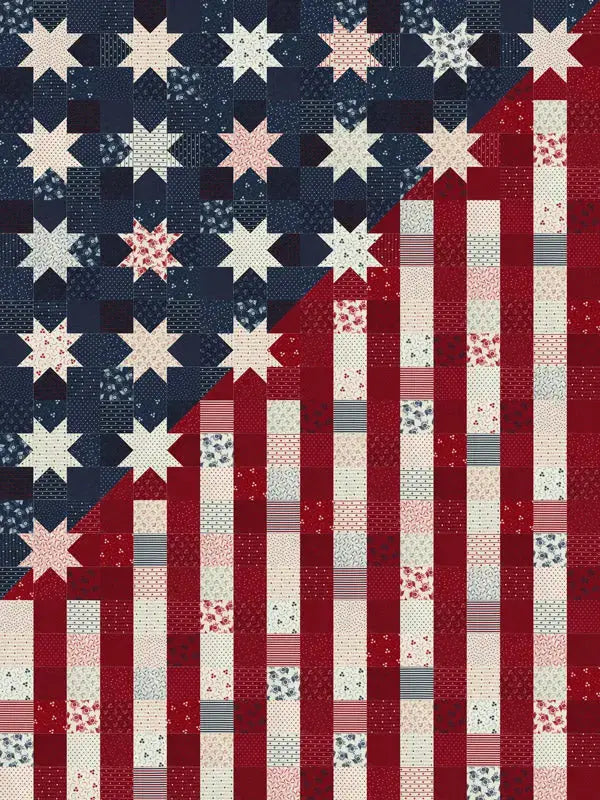 Two Flags, One Kit: A Guide to Building a Patriotic Flag Quilt Without Half-Square Triangles