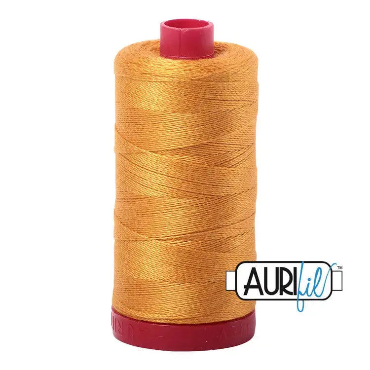 Aurifil 2140 Orange Mustard 12wt Cotton Thread 350 yards decorative heritage quilting