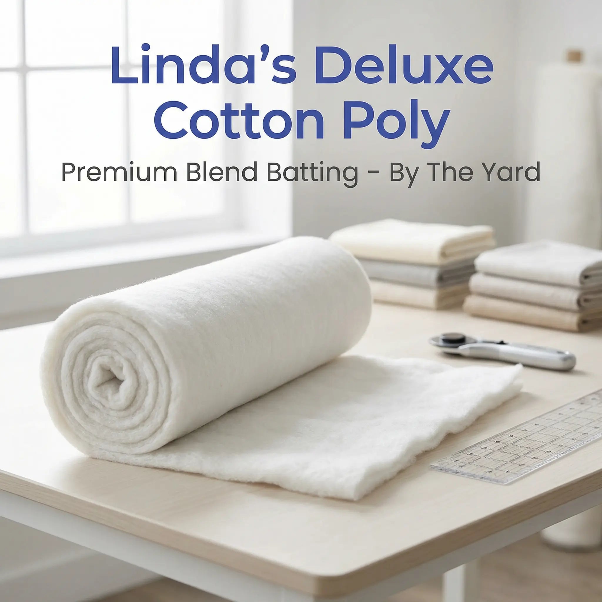 Linda's Deluxe Cotton Poly Blend Batting by the yard Hobbs exclusive
