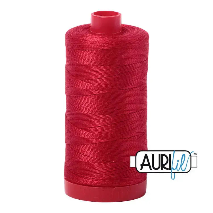 Aurifil 2250 Red 12wt Cotton Thread 350 yards bold production statement quilting