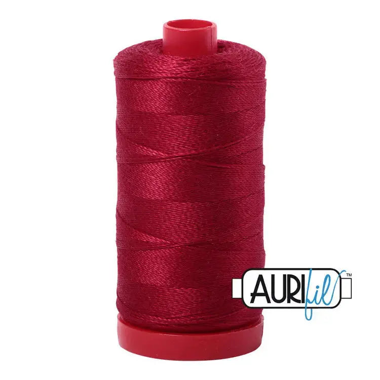 Aurifil 2260 Red Wine 12wt Cotton Thread 350 yards bold heritage statement quilting