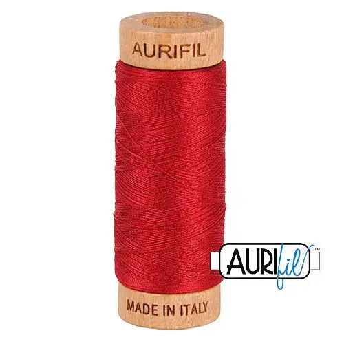 Aurifil 2260 Red Wine 80wt Cotton Thread 1300 yards invisible applique fine piecing