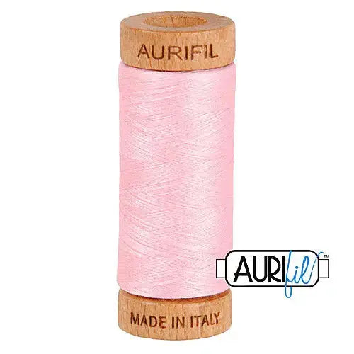 Aurifil 2423 Baby Pink 80wt Cotton Thread 1300 yards invisible baby applique