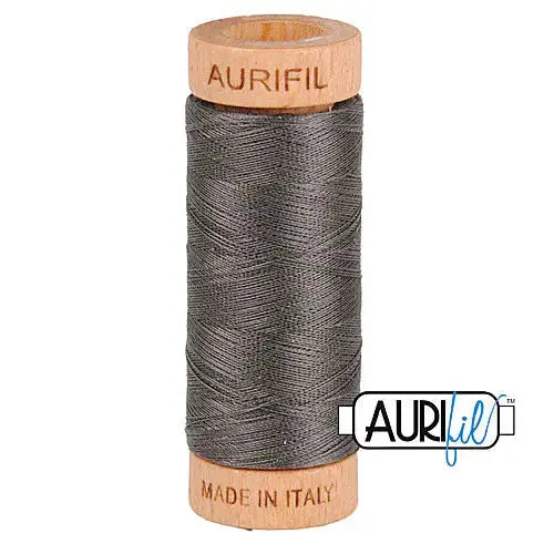 Aurifil 2630 Dark Pewter 80wt Cotton Thread 1300 yards invisible applique dark fabrics