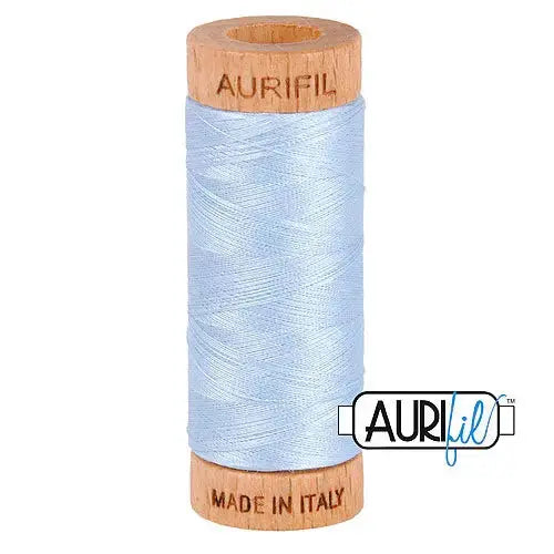 Aurifil 2710 Light Robin's Egg 80wt Cotton Thread 1300 yards invisible applique teal