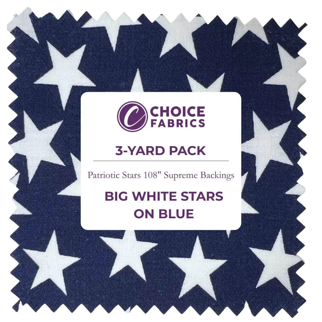 A Whole-Cloth Quilt in Patriotic Stars — Large White Stars on Navy