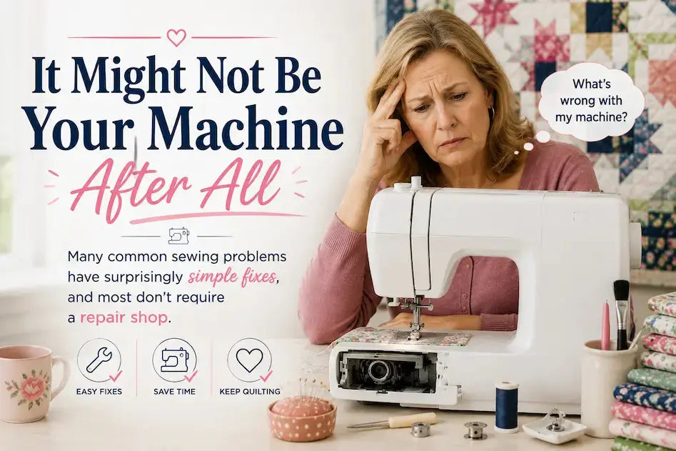 The Machine Problem Most Quilters Misdiagnose – Morning with Corey tip graphic: three things to check before blaming your sewing machine