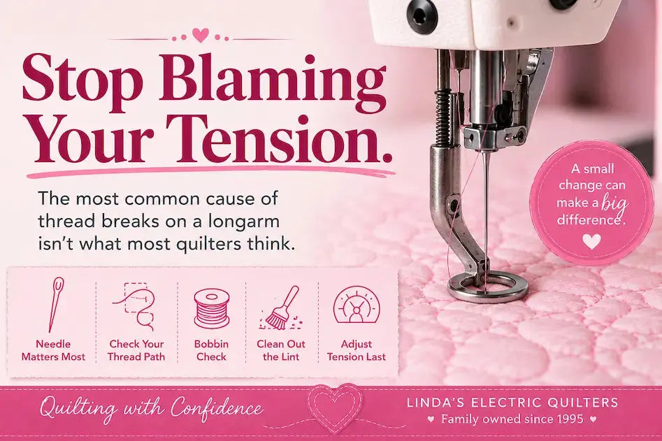 The #1 Reason Your Thread Keeps Breaking – Morning with Corey tip graphic: the simple check to make before adjusting tension