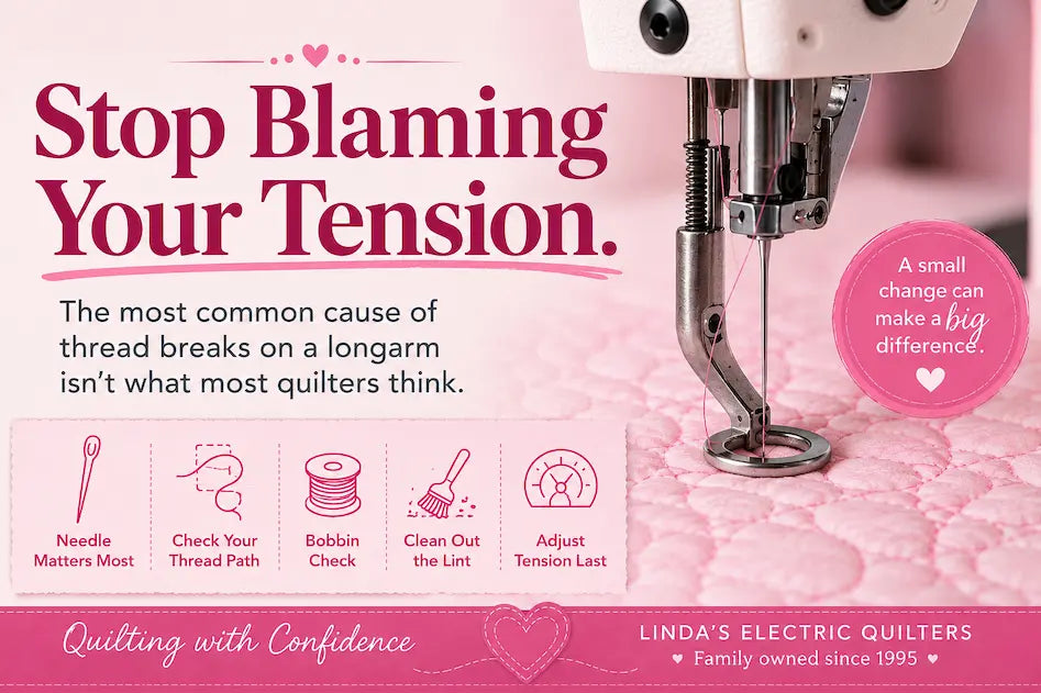 The #1 Reason Your Thread Keeps Breaking – Morning with Corey tip graphic: the simple check to make before adjusting tension