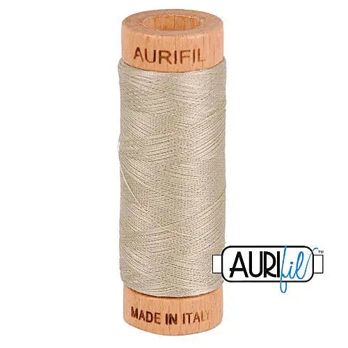 Aurifil 5011 Rope Beige 80wt Cotton Thread 1300 yards invisible applique sandy tan