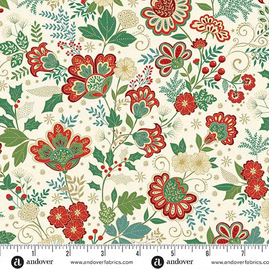 A Gentle First Christmas Baby Quilt in Adorn Bloom Cream