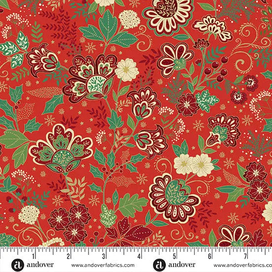 A Festive Christmas Tote Bag in Adorn Bloom Red