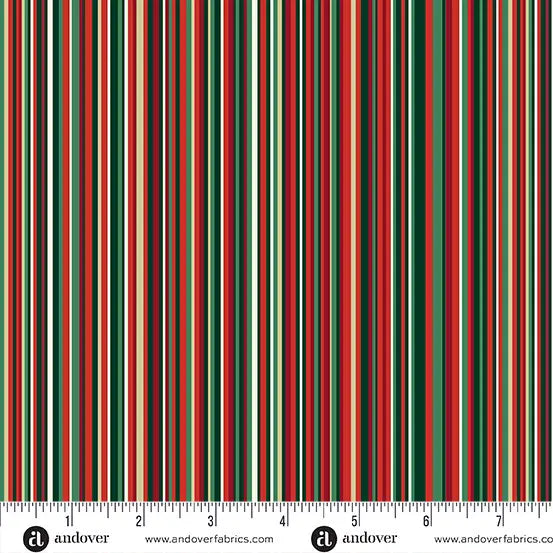 A Holiday Placemat Set in Adorn Classic Stripe Green