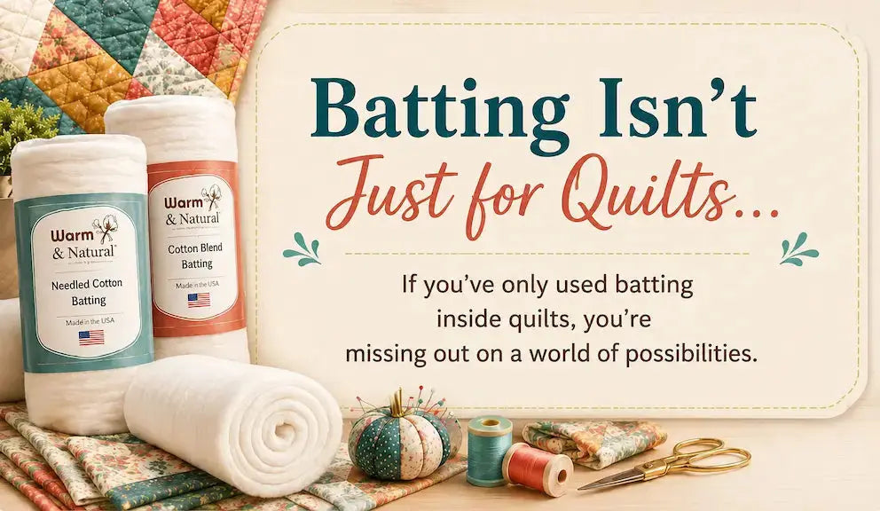 10 Ways to Use Batting You Might Not Have Thought Of – Morning with Corey tip graphic: creative projects for leftover quilt batting