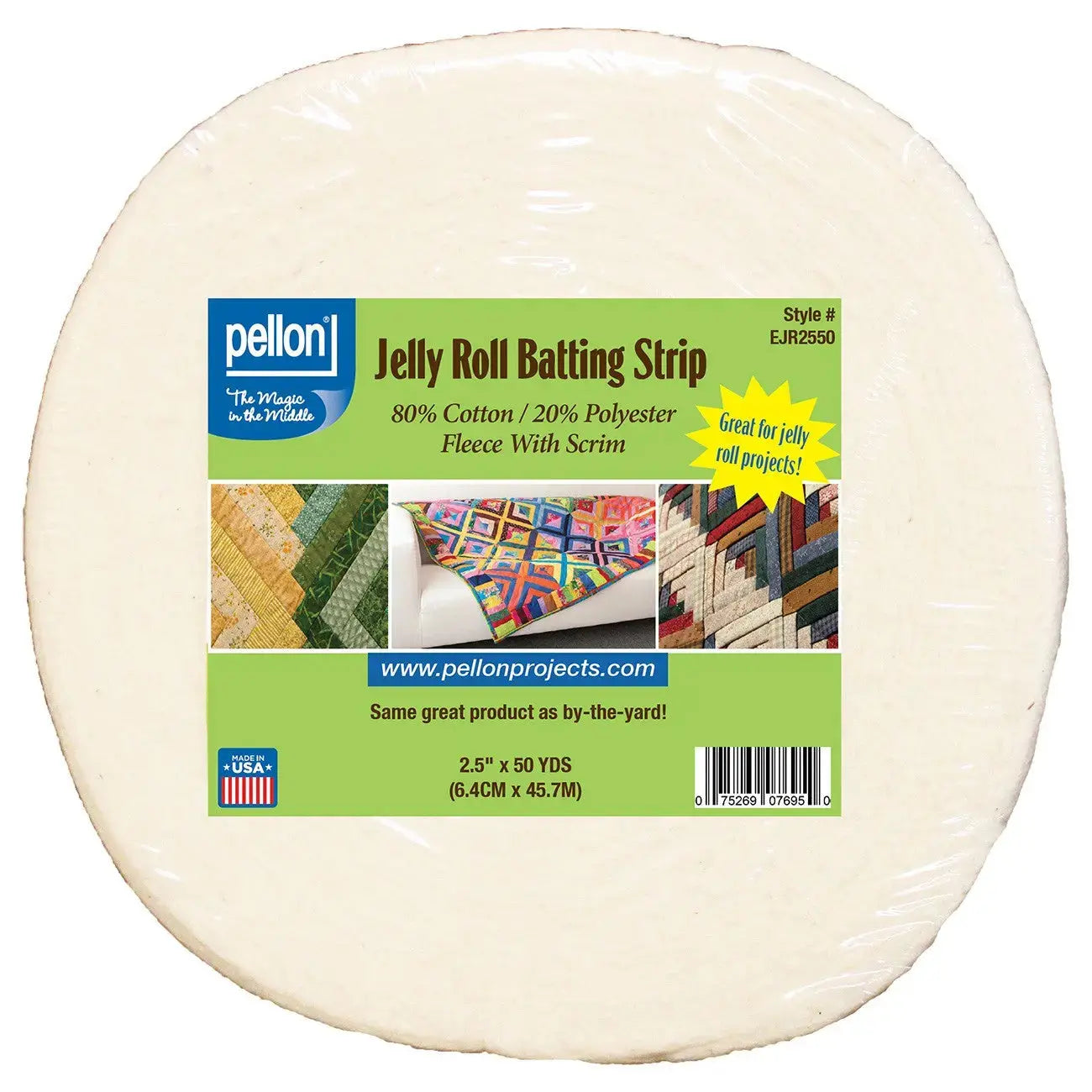 80 20 Cotton Polyester Batting Jelly Roll Strip 2.5 inch 50 yards