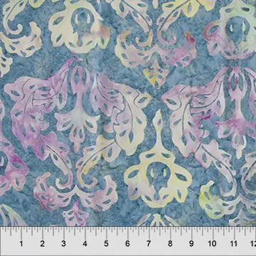 A Roomy Everyday Tote Bag in Banyan Victorian Contemporary Mauve Blue Batik