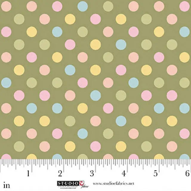 A Cozy Lap Quilt in Artichoke Polka Dot Layla