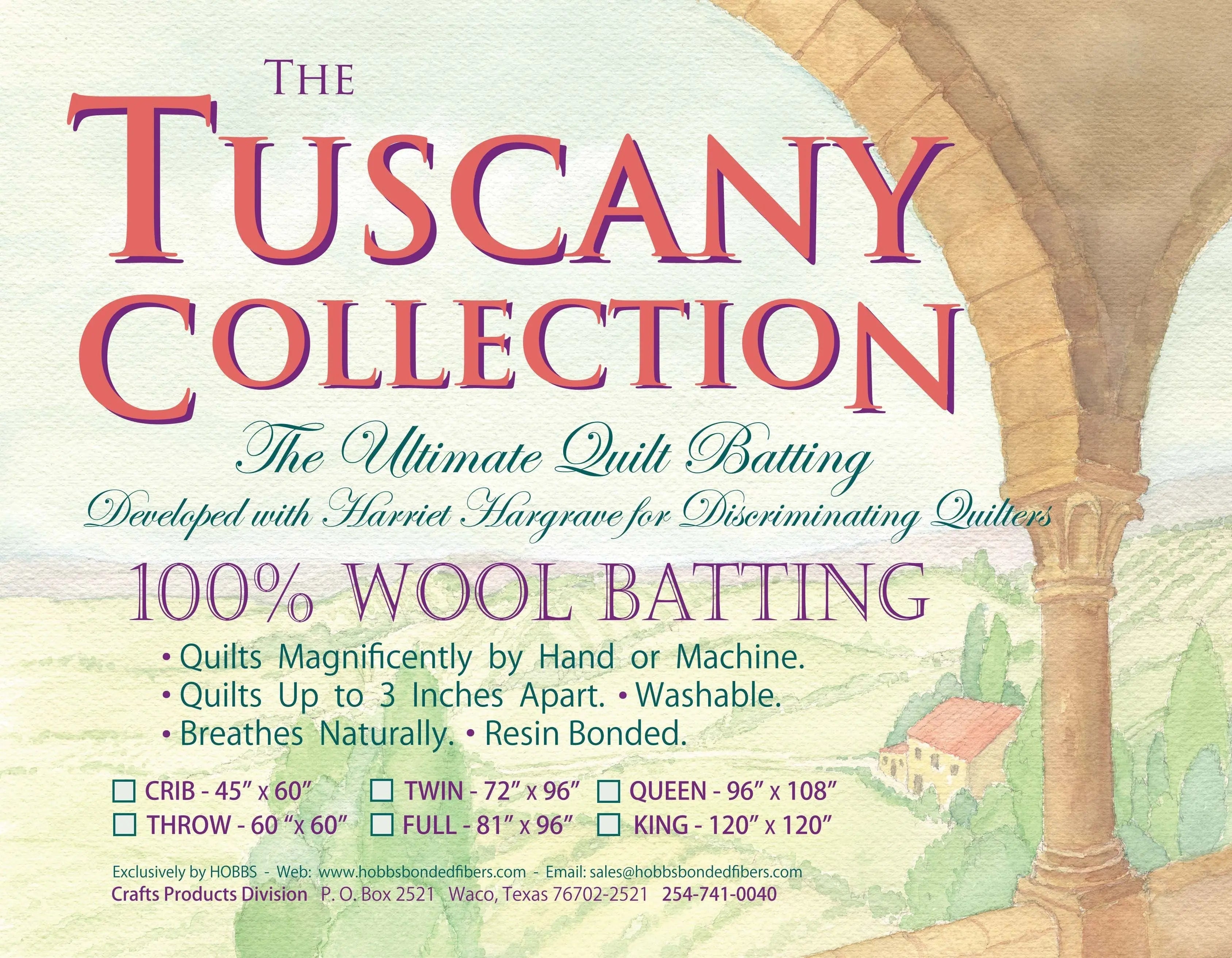 Tuscany 100 percent Washable Wool Batting queen size 96 x 108