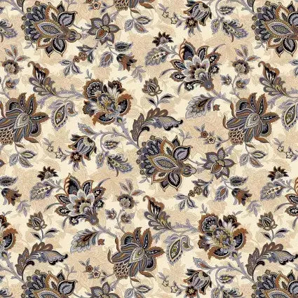A Whole-Cloth Quilt in Beige Footstool Cotton Wideback