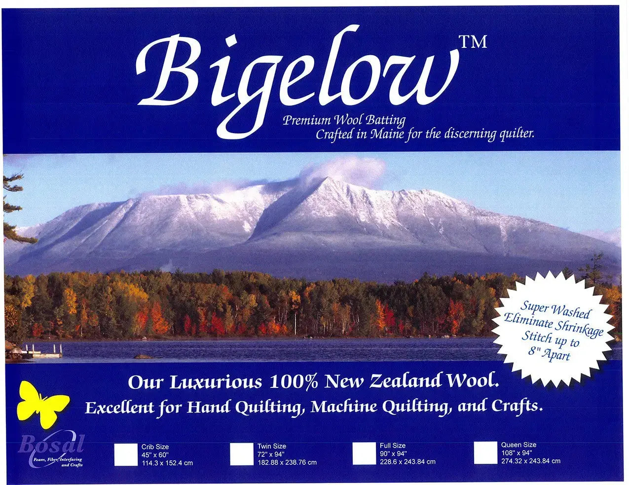 Bigelow 100 percent wool batting 72 x 94 inch