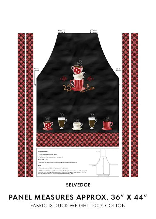 A Coffee Bar Panel Wall Hanging in Black and Red Perfect Brew