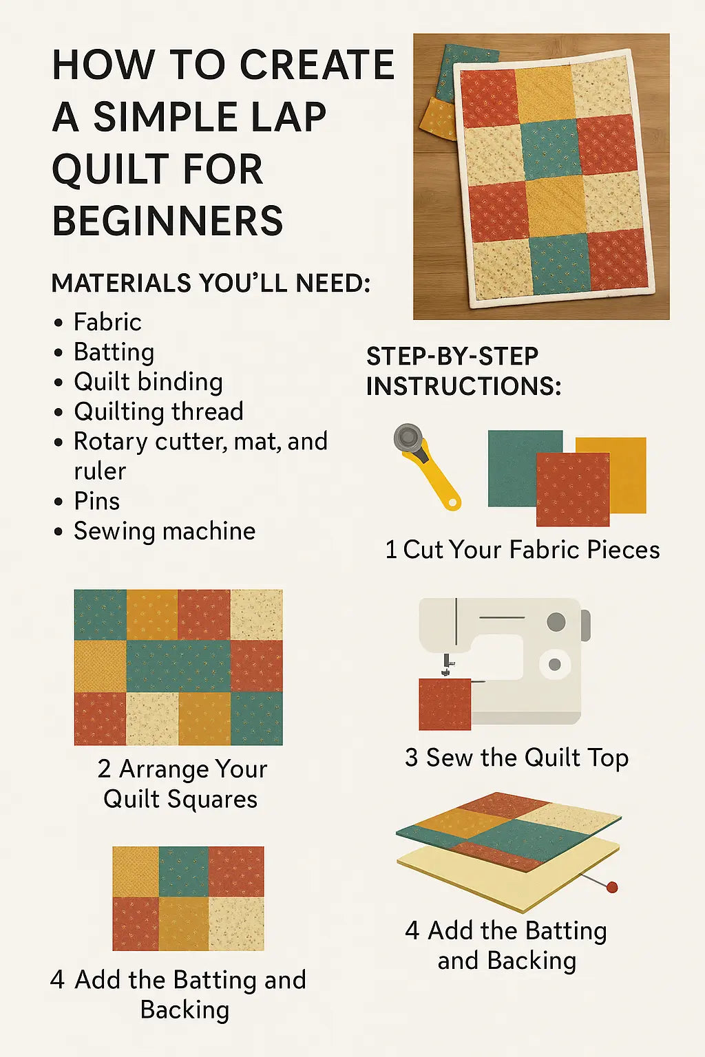 How-to-Create-a-Simple-Lap-Quilt-for-Beginners Linda's Electric Quilters