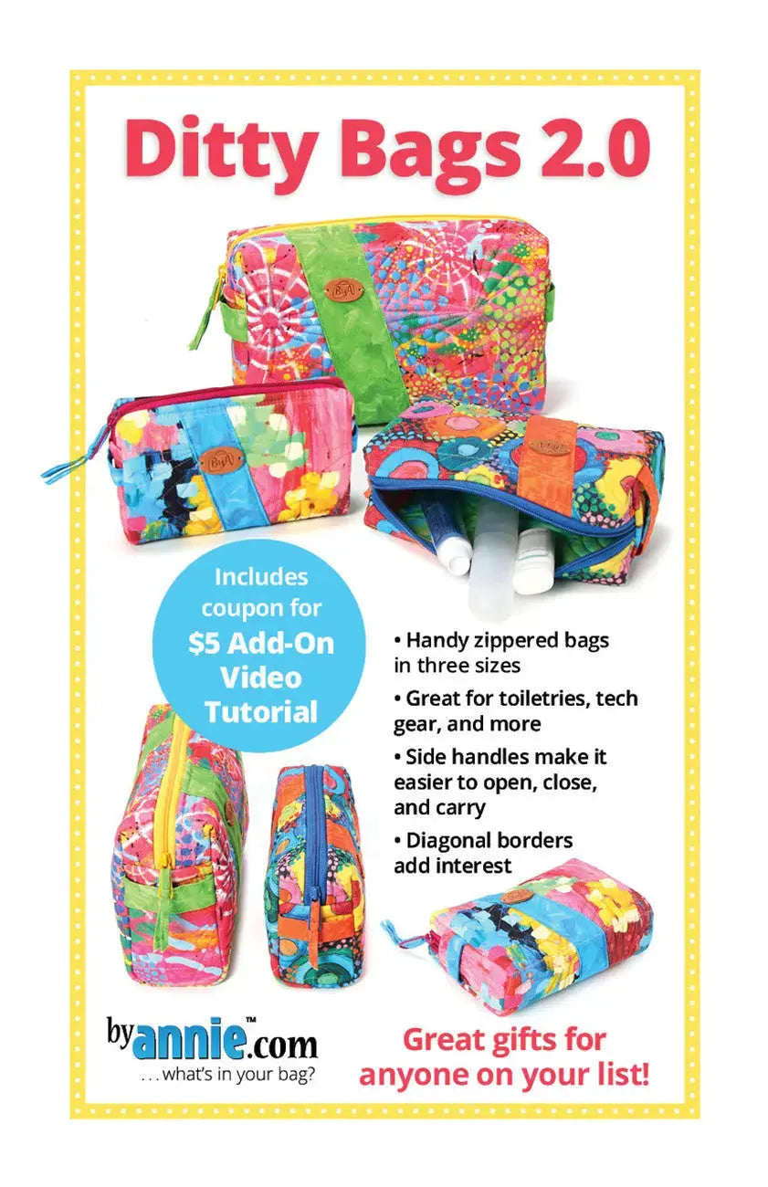 How to Sew Ditty Bags 2.0: Three Zippered Bags That Organize Anything