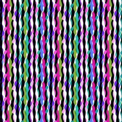 A Bright and Easy Pillowcase in Flock Together Wavy Stripe Jewel