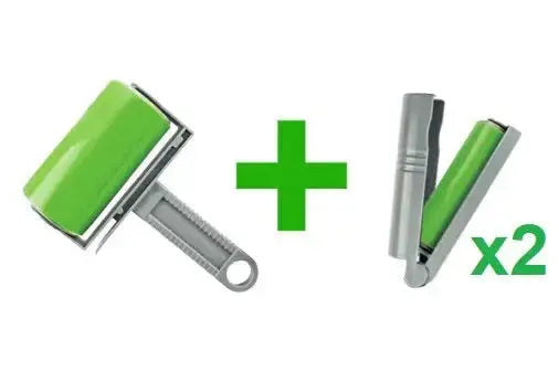 Go Sticky Medium and 2 Mini reusable lint roller set for quilting studio fabric cleaning