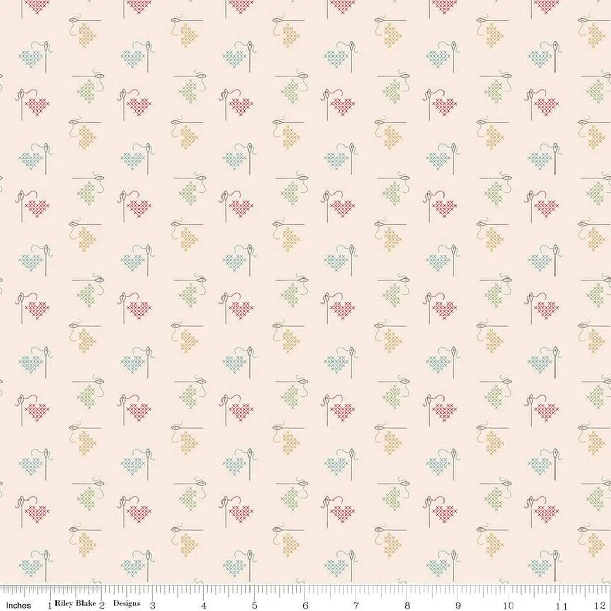 How to Use a Stitched Hearts Print as a Quilt Background: Hush Hush 5 Stitched with Love
