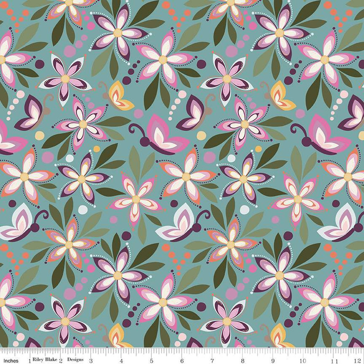 How to Use a Teal Main Floral: Building a Quilt Around Juju's Petals Main Teal