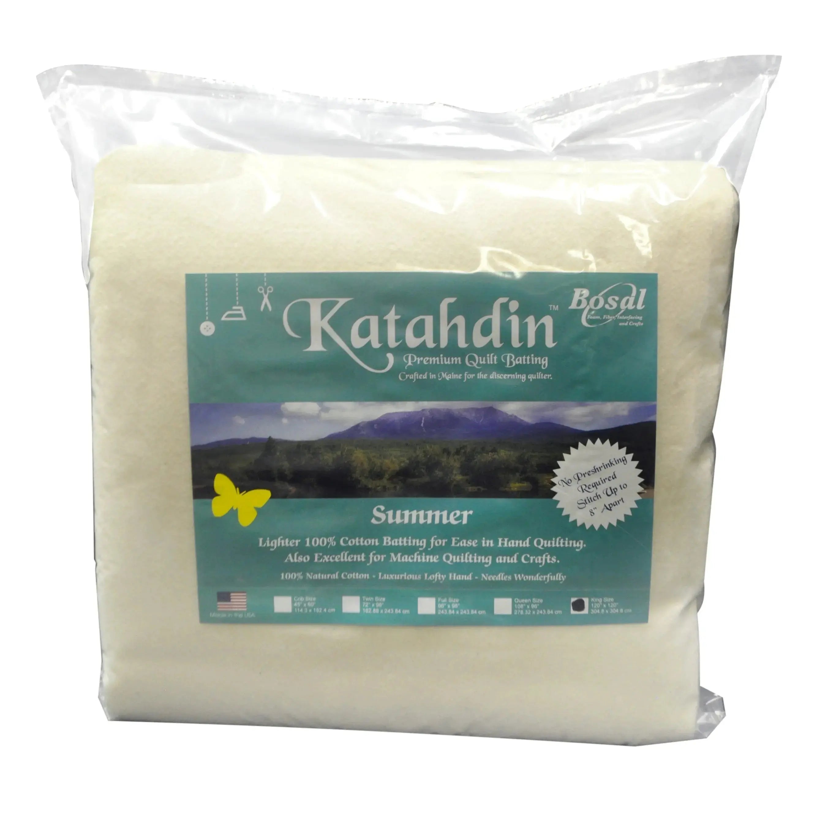 Katahdin Premium Cotton Summer 3oz 120 x 120 inch batting king