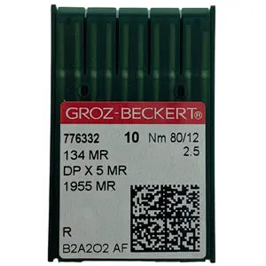 Groz-Beckert 12 MR 2.5 R-Point Regular Sharp 134MR finest longarm needle sheer specialty fabric