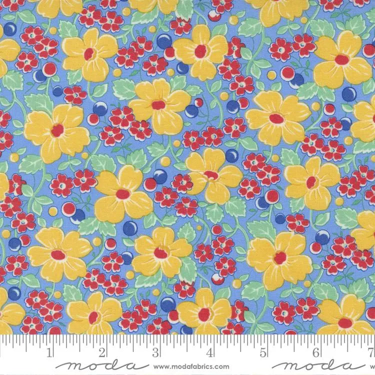 A Soft Sky-Blue Throw Quilt in 30s Playtime Sky