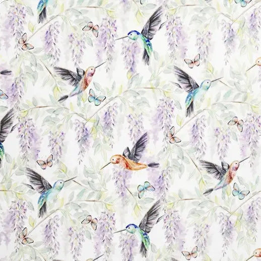 Multi Hummingbird Digital Cuddle minky fabric - Shannon Fabrics