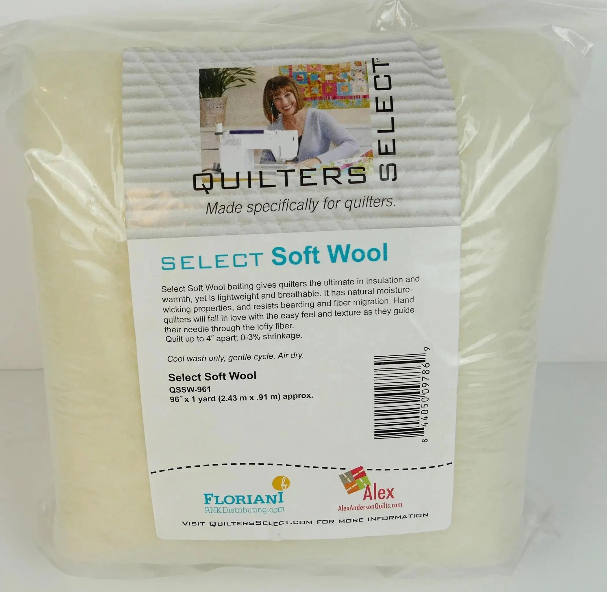 Quilters Select Soft Wool Batting 96 inch by the yard longarm