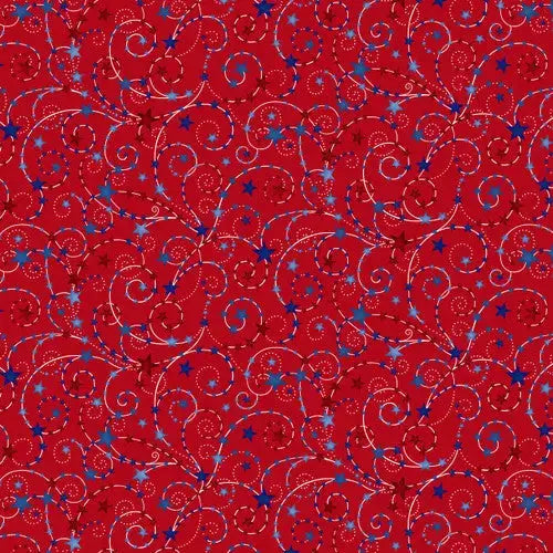 Backing a Patriotic Quilt Seamlessly: Red Star Spangled 108-Inch Cotton Wideback