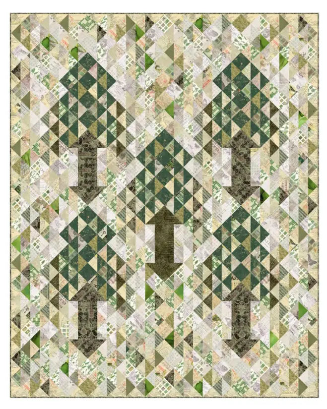 Dappled Pines in Green: Working With a Tim Holtz Palette for Art Quilting