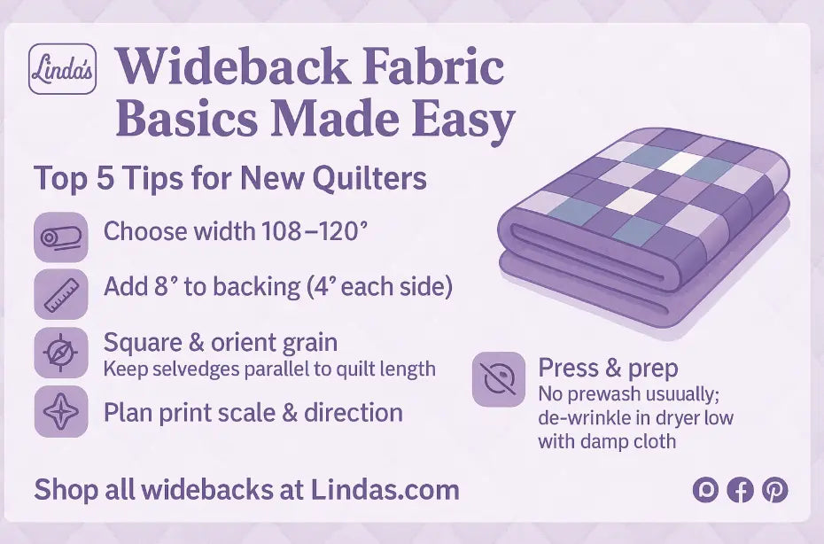 Wideback-Fabric-Basics-Made-Easy-108-120 Linda's Electric Quilters