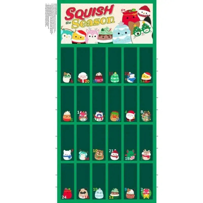 Northcott Squish the Season forest green advent calendar fabric panel at Linda's Electric Quilters