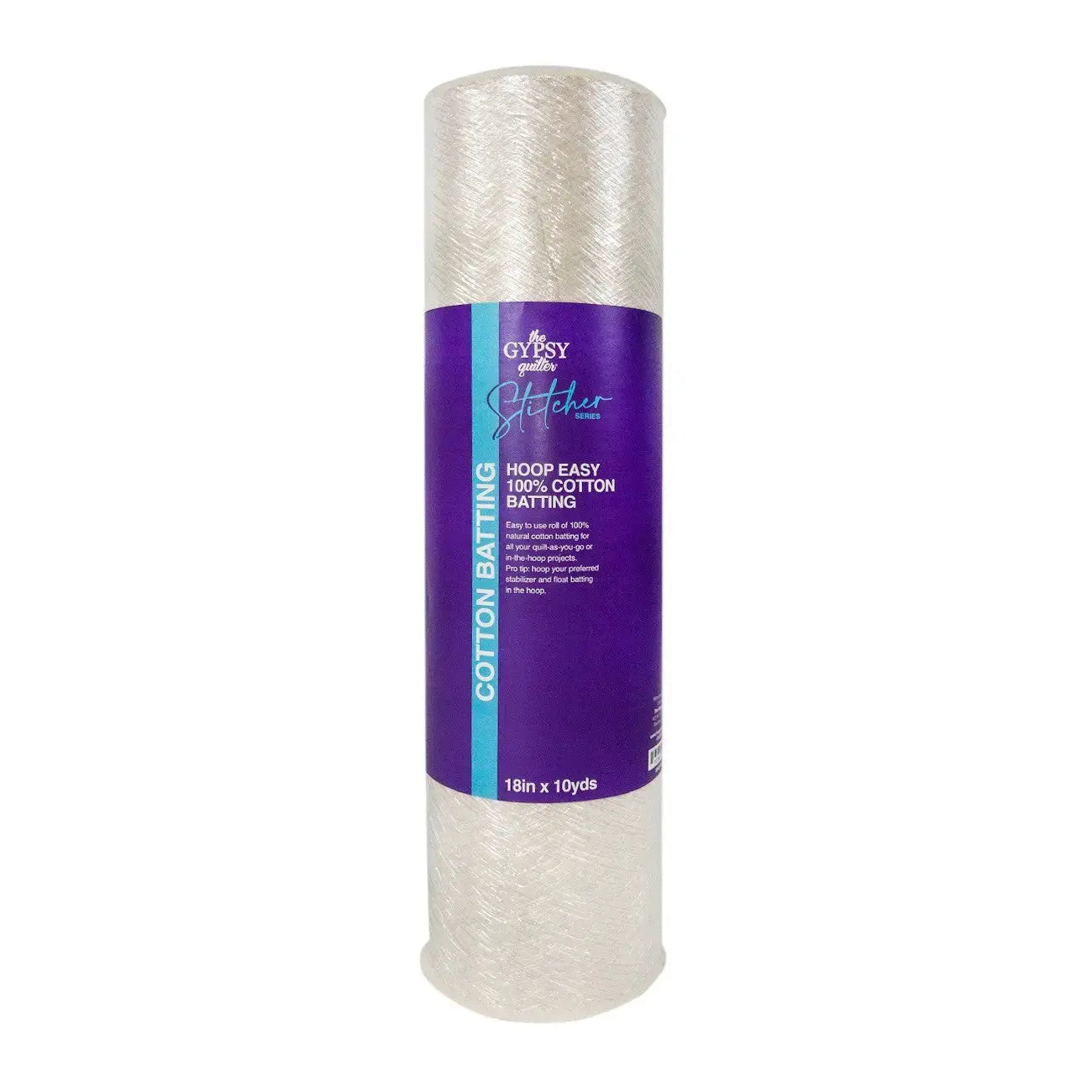 Gypsy Quilter Cotton Batting 18 inch roll 10 yards specialty project batting