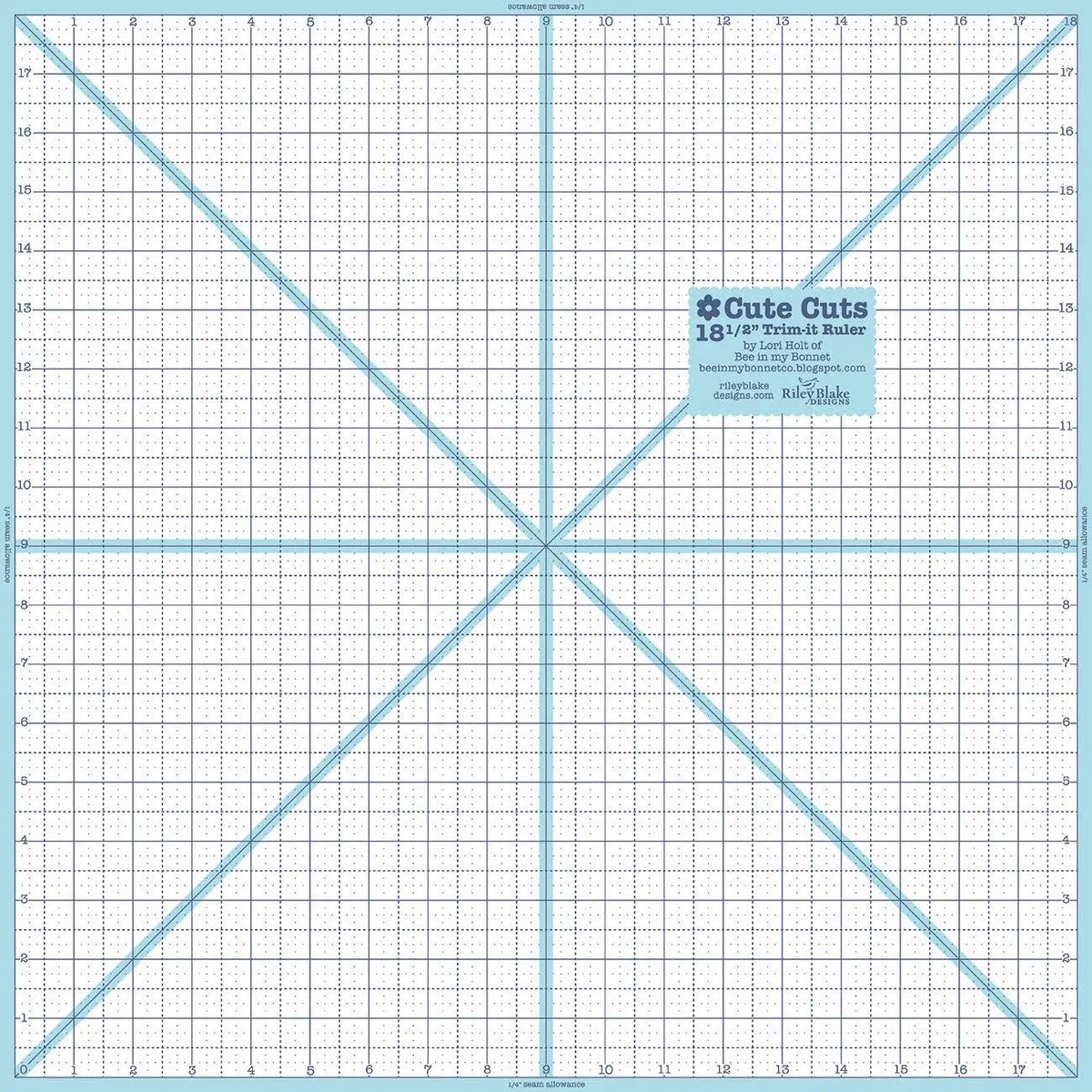 How to Square Up Quilt Blocks: Trimming with an 18-1/2" Non-Slip Ruler