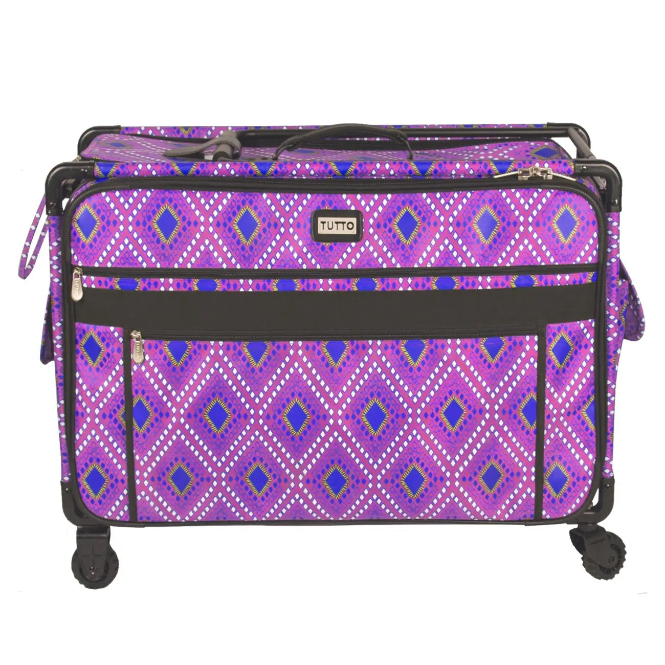 Tutto 2X Large 28 inch sewing machine case on wheels in Pink Diamond - the best selling machine case at Linda's Electric Quilters