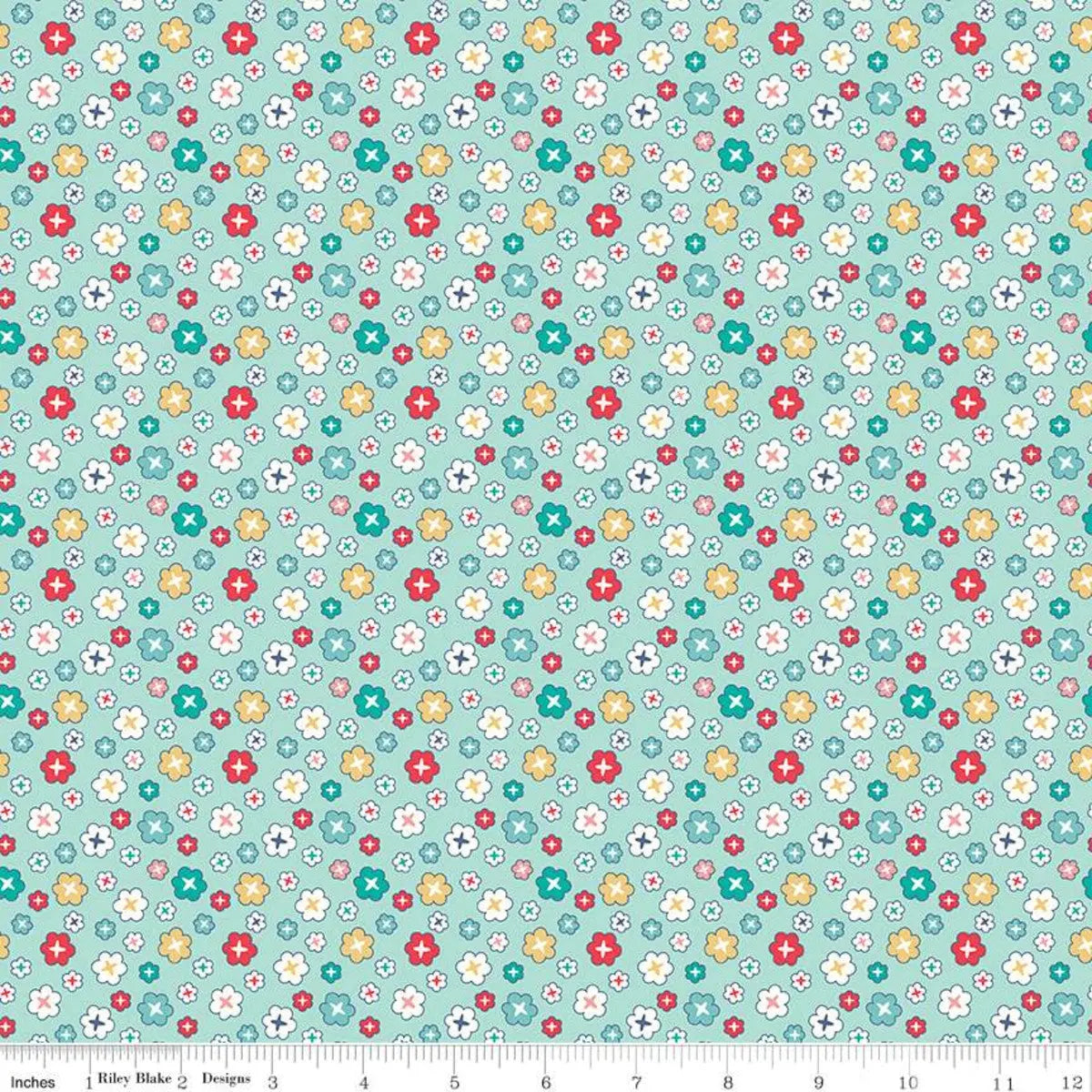 How to Back a Quilt in One Piece: Blue Vintage Happy Blossom Wideback