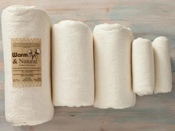 Warm and Natural Needled Cotton Batting pre-cut package all sizes baby twin full queen king