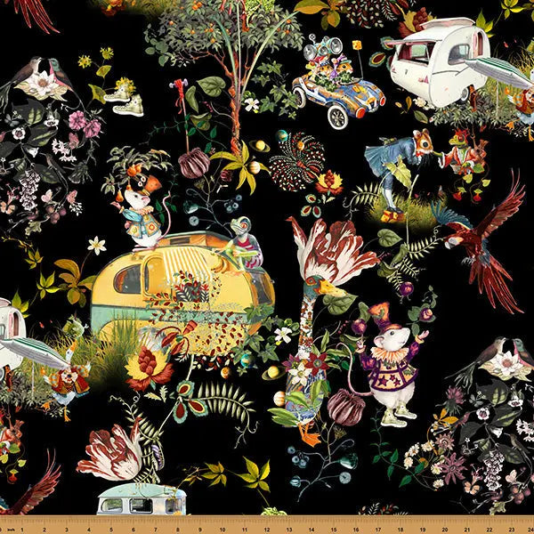 A Cozy Pair of Curtains in Black Campers Mousing Around