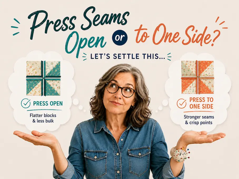 Press Seams Open or to One Side? – Morning with Corey tip graphic: when each pressing method wins