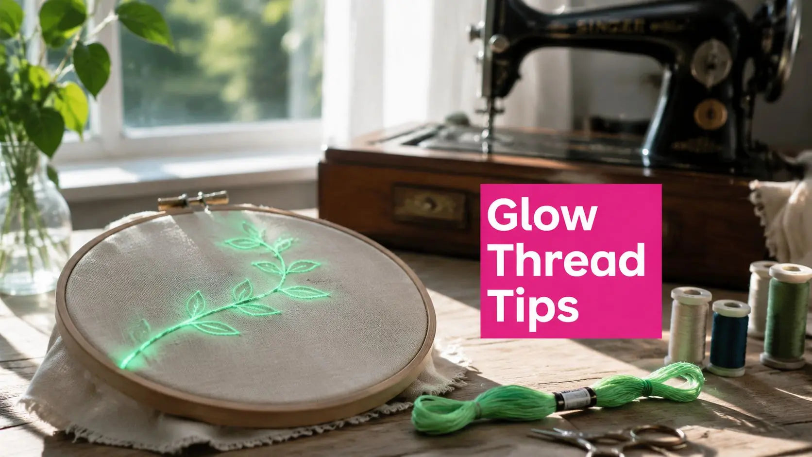 Glow in the dark embroidery thread guide: charging, needle choice, machine setup, and care – Linda's Electric Quilters