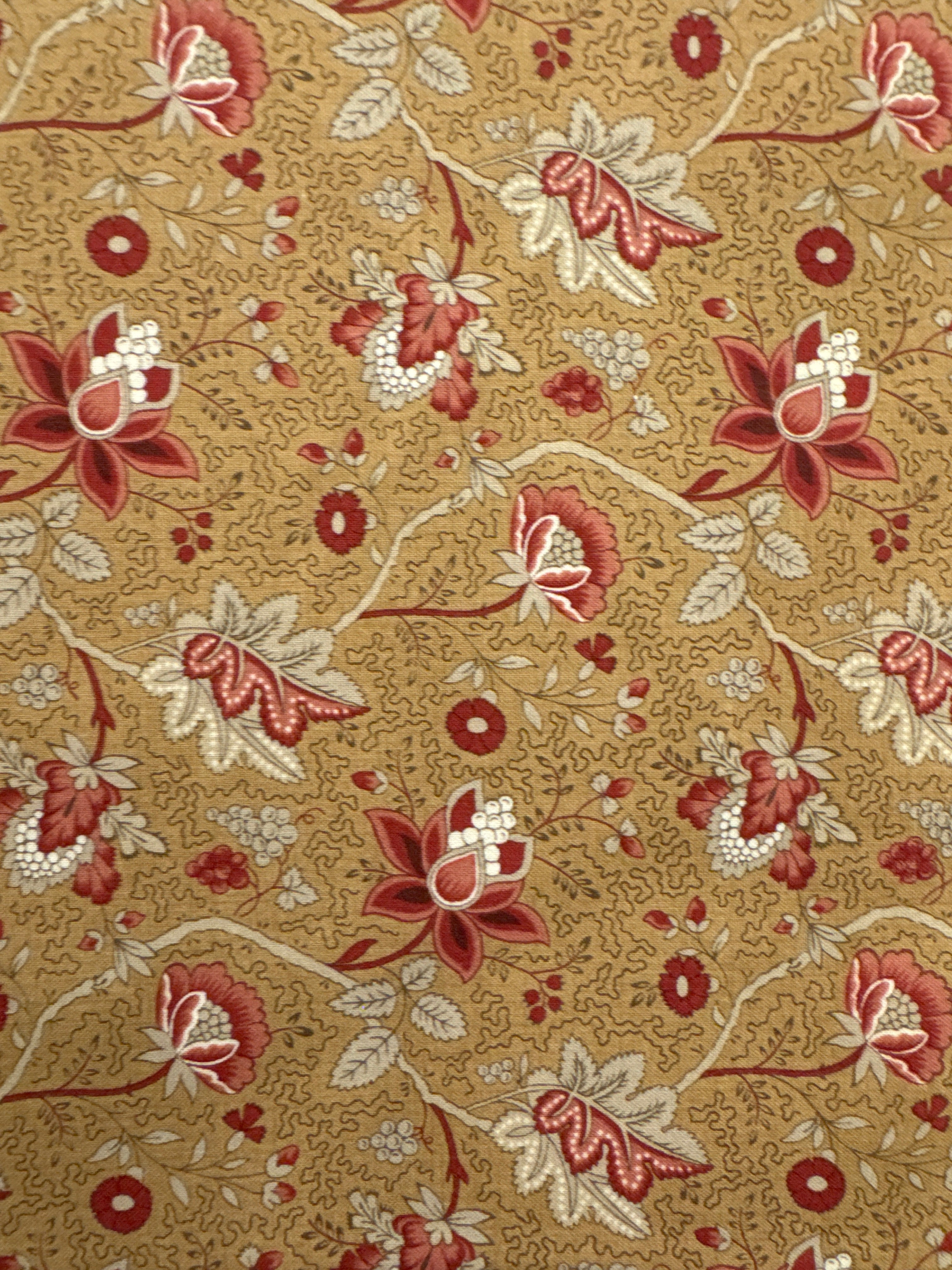 French General Chateau De Chantilly Tan Floral quilting fabric by Moda